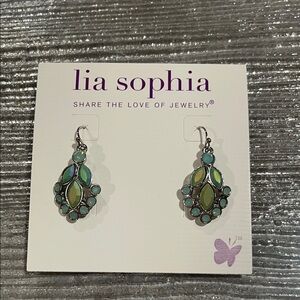 Lia Sophia Multicolor Green Teardrop Earrings